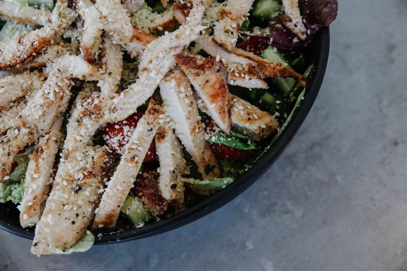 Cafe Rio grilled chicken tostada salad with fresh greens