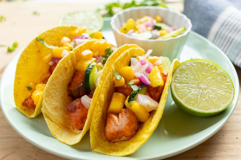Cafe Rio fish tacos with cabbage slaw