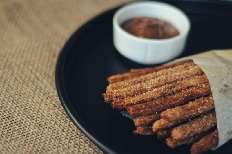 Cafe Rio churro bites with chocolate dipping sauce